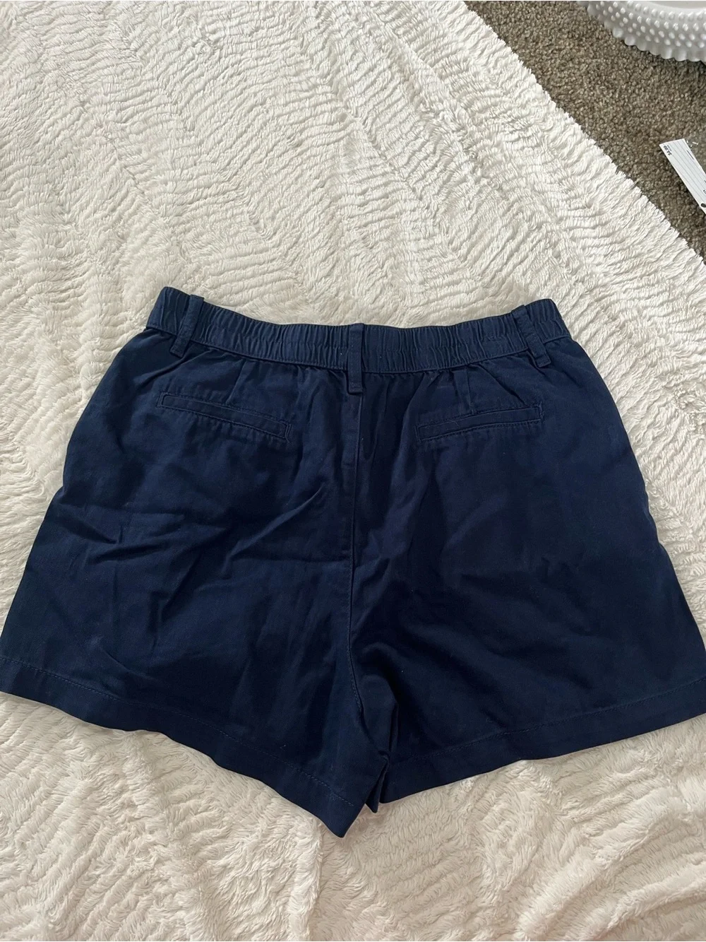 Falls Creek Navy Cotton-Blend High-Rise Shorts